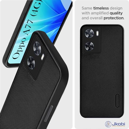 Jkobi Silicone Back Cover Case for Oppo A77 4G | Oppo A77S (Textured Grip Design | Camera Protection | Slim and Light Weight | Soft Touch and Feel | Black) - Image 3