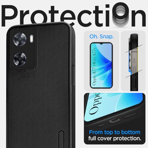 Jkobi Silicone Back Cover Case for Oppo A77 4G | Oppo A77S (Textured Grip Design | Camera Protection | Slim and Light Weight | Soft Touch and Feel | Black) - Image 2