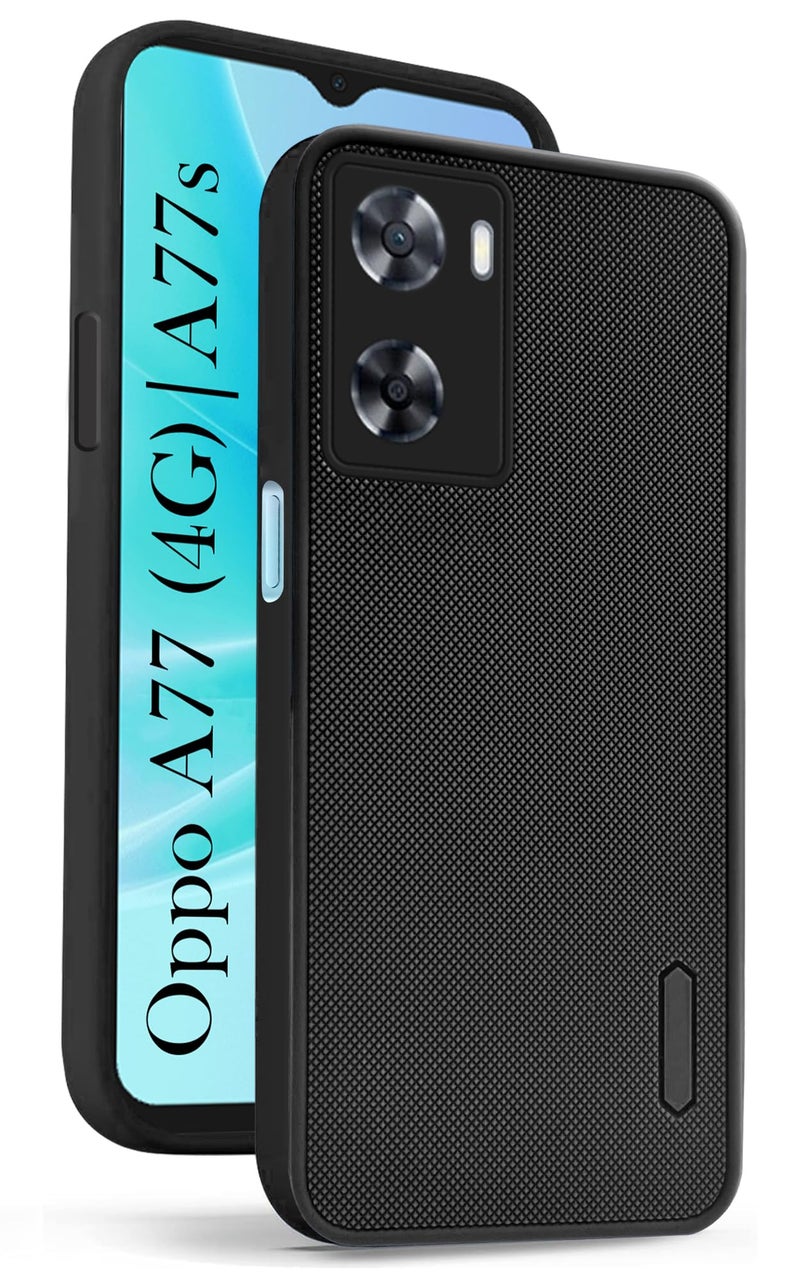 Jkobi Silicone Back Cover Case for Oppo A77 4G | Oppo A77S (Textured Grip Design | Camera Protection | Slim and Light Weight | Soft Touch and Feel | Black) - Image 1