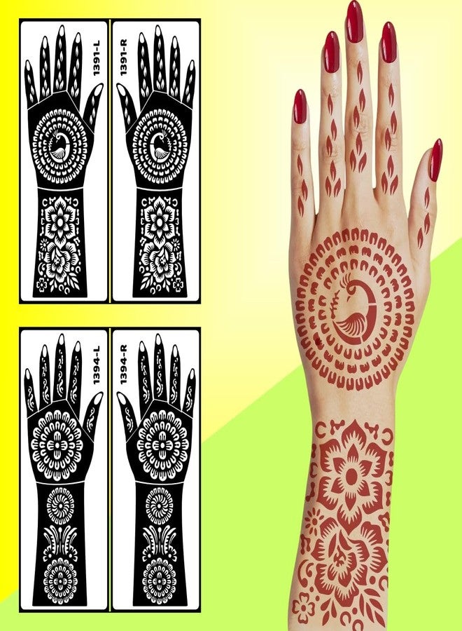 ORDERSHOCK Star Flower Design Combo Pack Of Full Hand Mehndi Stencils Professional Design Kit For Artists & Beginners - Image 3