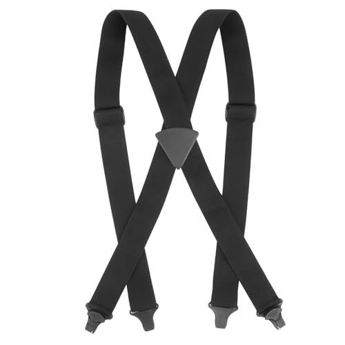 Vilapow Ski Pant Suspenders For Men & Women 1.5-Inch Wide Ski Suspenders Men Black Elastic Adjustable Mens Suspender Heavy Duty Clips Men's Classic X-Back Suspender - Image 1