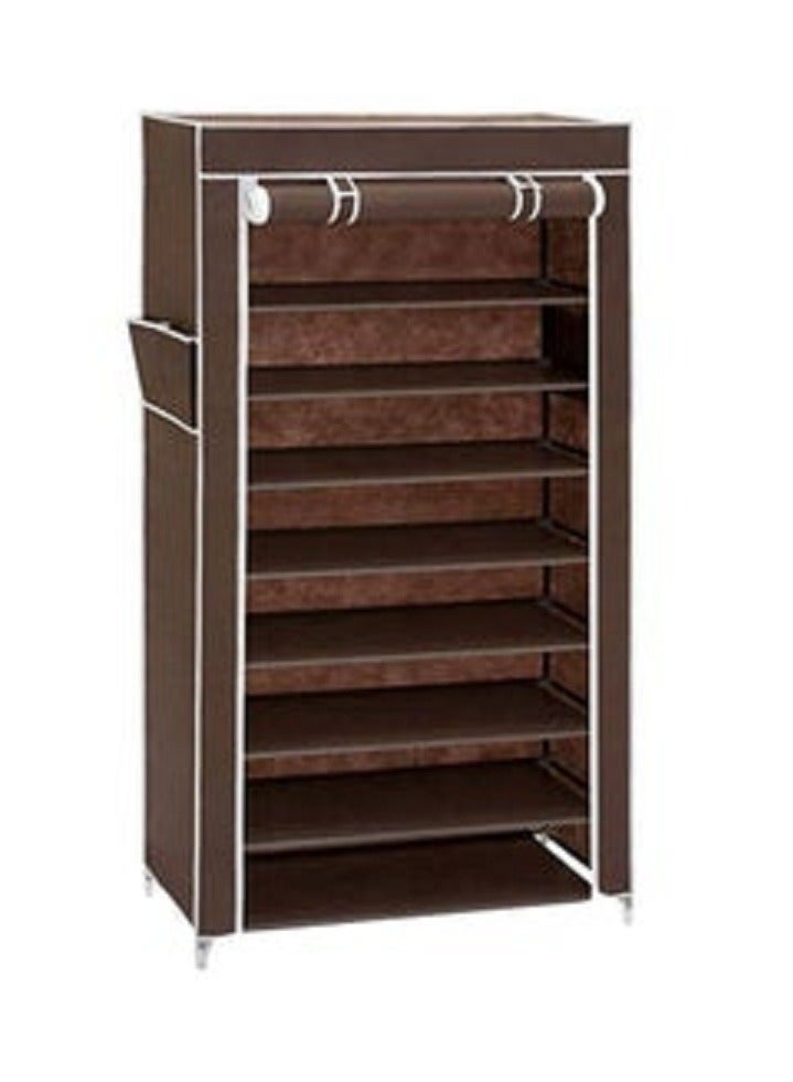 9-Layer Shoe Rack Brown/White 160x60x30cm - Image 1