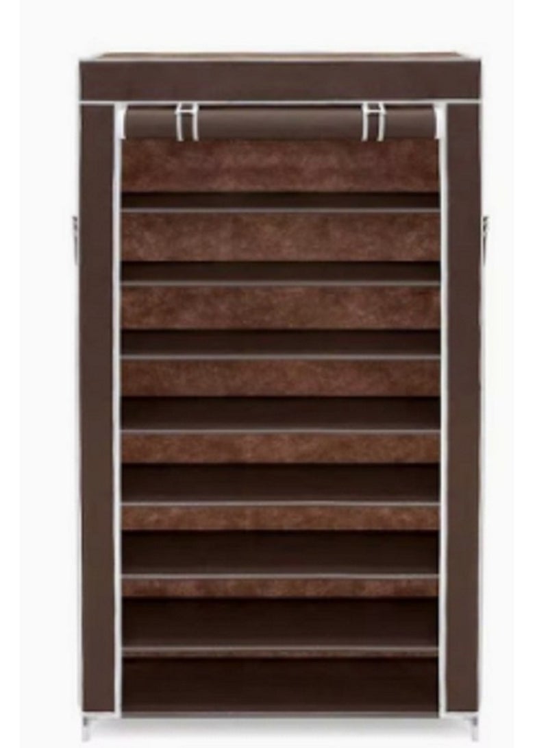 9-Layer Shoe Rack Brown/White 160x60x30cm - Image 2