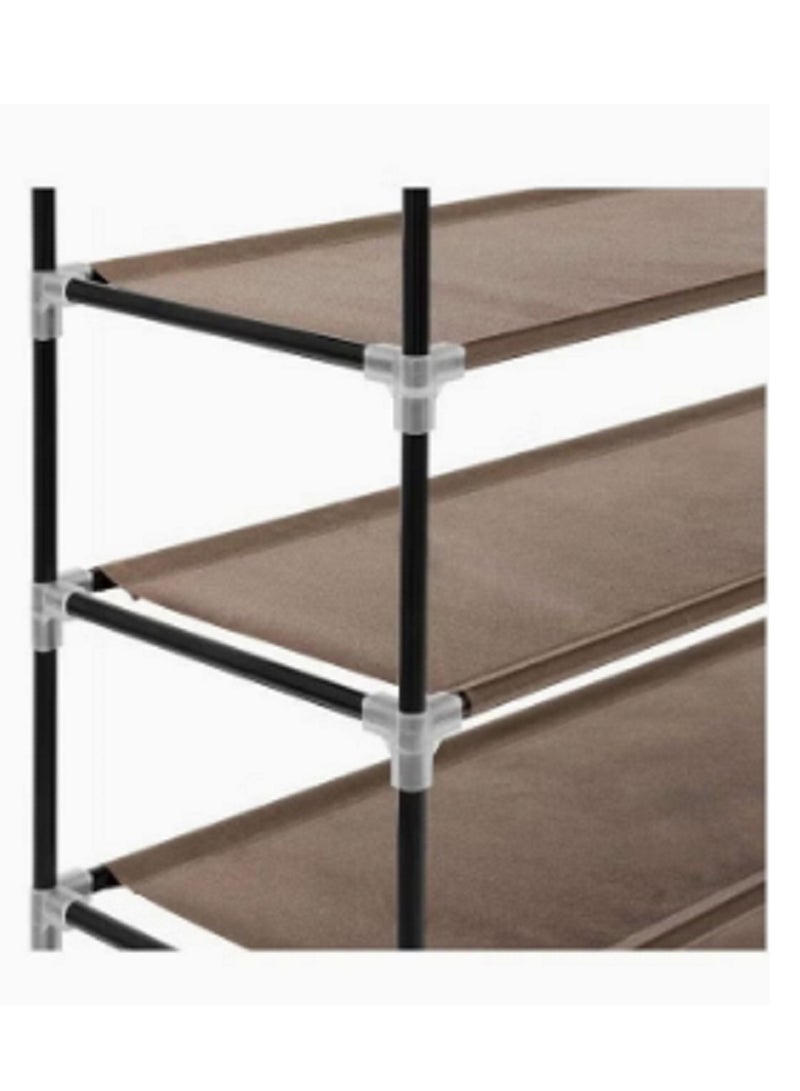 9-Layer Shoe Rack Brown/White 160x60x30cm - Image 3
