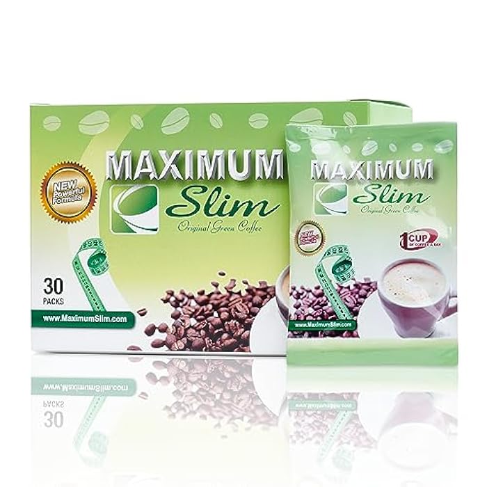 Maximum Slim Original Green Coffee –Premium 4-in-1 Formula with Natural Herbal Extracts for Energy & Vitality. Creamy & Delicious for Maximum Satisfaction. No Messy Side Effects-Made in the USA-30 Ct - Image 1