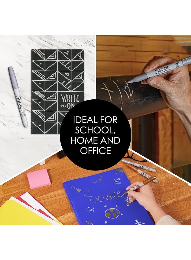 شاربي قلم تحديد دائم بطرف رفيع من شاربي، عبوة نفطة، عرض الخط ١٫٤ مم، ذهبي معدني - Image 5