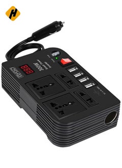 HuHa 300W Car Power Inverter DC 12V/24V to 220V AC with 4 USB Ports Fast Charging with 2 Universal Sockets with Multifunctional LED Display Photovoltaic Inverter  - Image 1