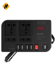 HuHa 300W Car Power Inverter DC 12V/24V to 220V AC with 4 USB Ports Fast Charging with 2 Universal Sockets with Multifunctional LED Display Photovoltaic Inverter  - Image 3