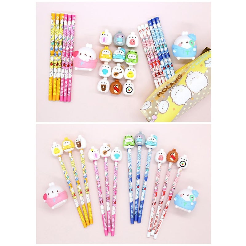 LENITH White Rabbit Molang Mini Figure Pencil Set Korean Stationery 12ea 1 set Blue/From Korean Animation/ëª°ëž‘ ì—°í•„ - Image 5