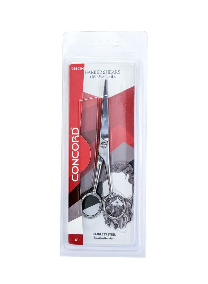 CONCORD Professional Barber Hair Cutting Scissor 6 inches / Semi-Offset / Straight Handle / Stainless Steel - Image 3