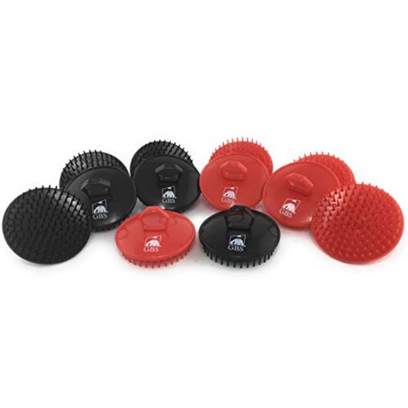 G.B.S Soft Red and Black Scalp Massage Brush, Grooming Massage Brush for Sensitive Scalp Anti Dandruff Brush 12 Piece - Image 1