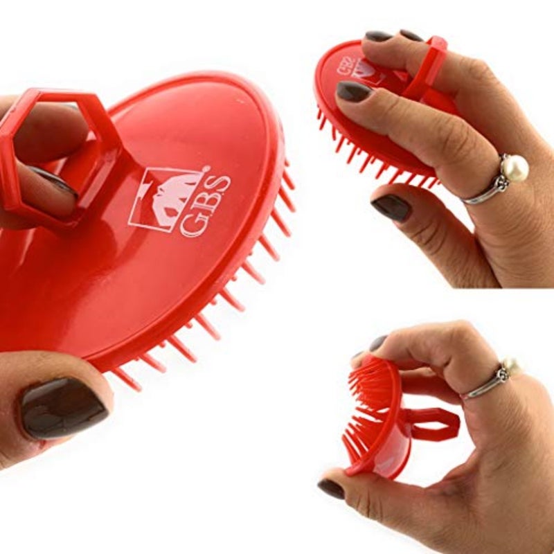 G.B.S Soft Red and Black Scalp Massage Brush, Grooming Massage Brush for Sensitive Scalp Anti Dandruff Brush 12 Piece - Image 4