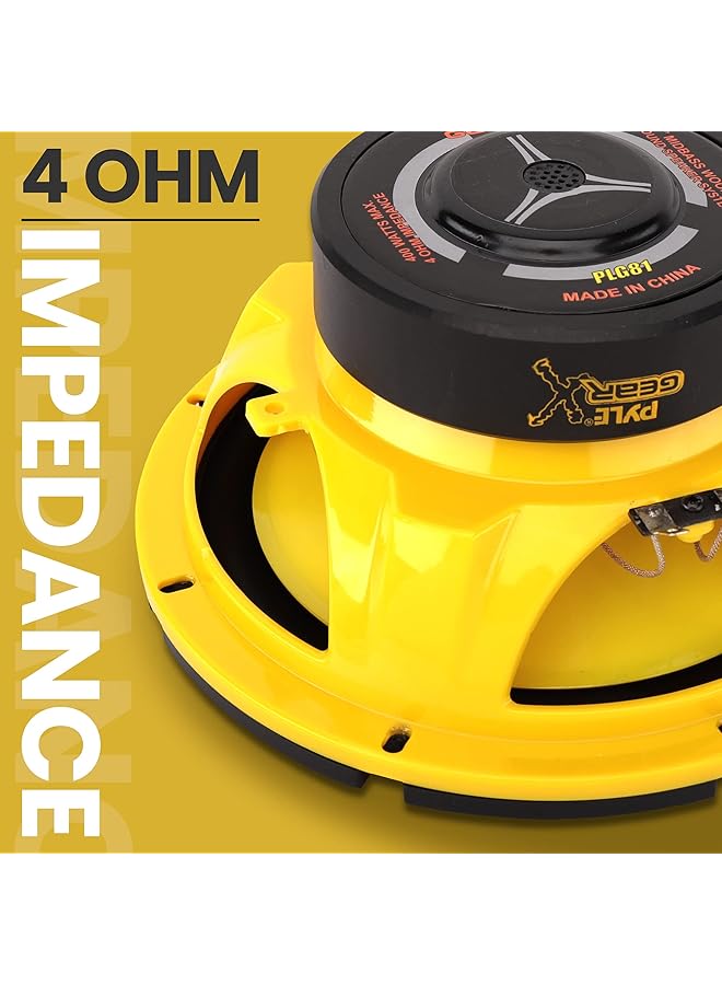 بايلي نظام مكبر صوت متوسط الجهير للسيارة من الولايات المتحدة الأمريكية - مكبر صوت احترافي 8 بوصات، 400 واط، 4 أوم، مكون من بولي ووفر، ستيريو للسيارة مع مغناطيس 40 أونصة، تردد 50 هرتز - 5 كيلوهرتز، عمق التركيب 3.58 بوصة - Plg81 - Image 4