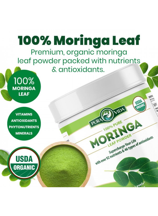 Pura Vida Moringa Moringa Powder Organic Single Origin - Moringa Powder, USDA Organic Moringa Oleifera, Moringa Leaf Powder - Perfect for Smoothies & Recipes. 8 oz.  - Image 3
