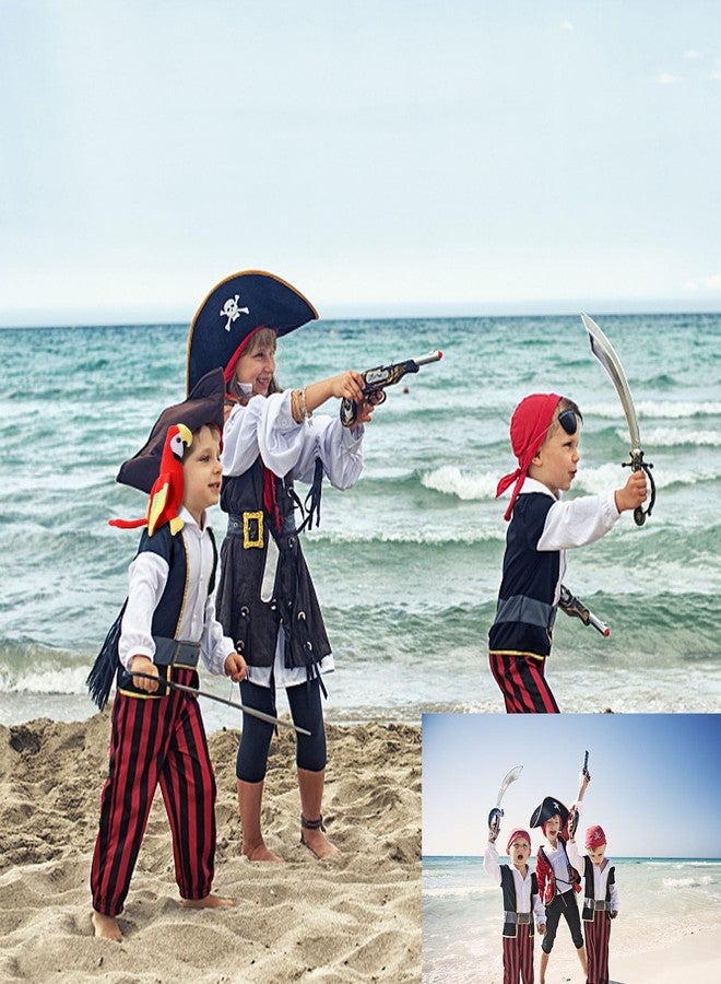 UOIENRT 2Pcs Pirate Hat Hat Skull Print & 10in Stuffed Parrot on Shoulder Pirate Costume Accessories for Halloween, School Play, Theater Performance - Image 4