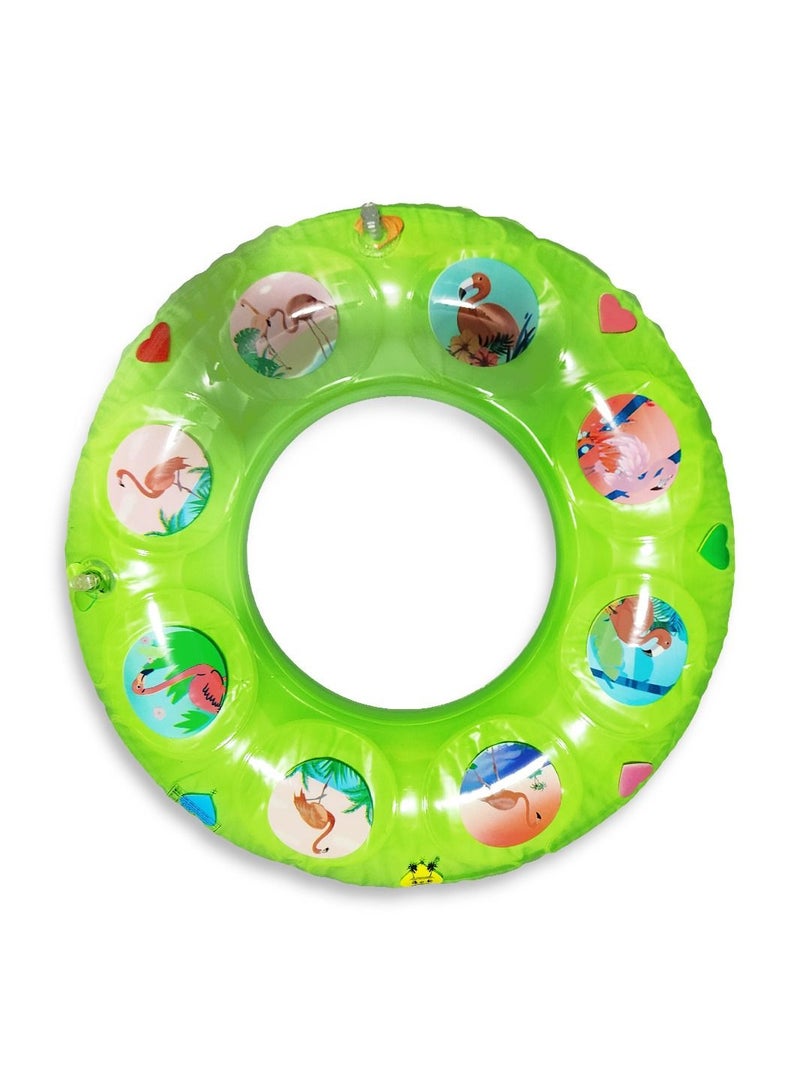 Sound Swimming Ring Inflatable Waist Float, Green  Small Size " 60cm "  Float Boat Fun Water Toys For Boys & Girls - Image 2