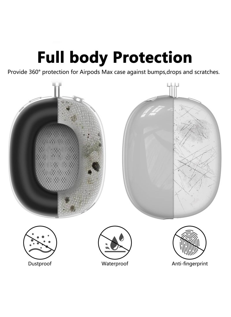 Generic - Silicone Cases Suitable for Apple AirPods Max 3-in-1 Headphones Anti-Scratch Clear Soft TPU Ear Cups Cover Headband Cover and Ear Pad Protector Case Skin Accessories (Black) - Image 1