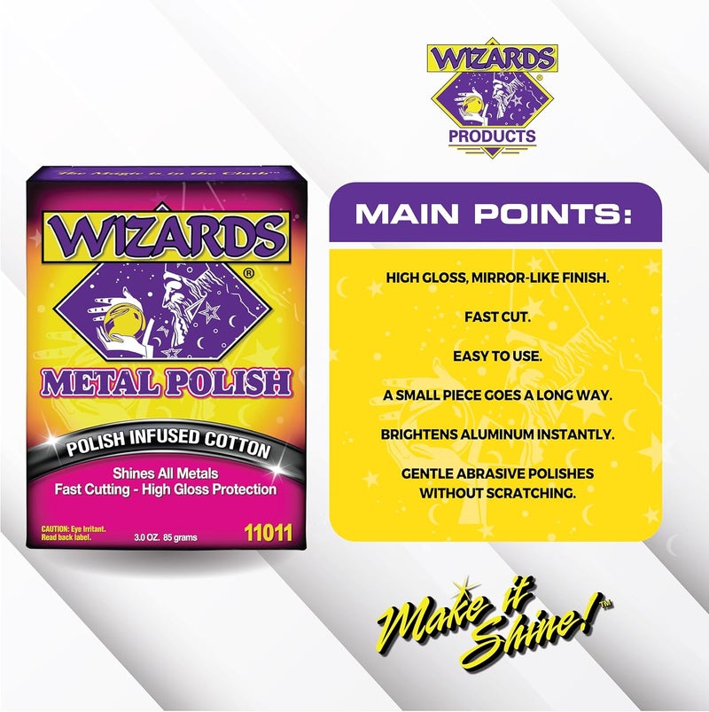 WIZARDS Metal Polish_Silver, Brass, Stainless & Aluminum Car Care 3oz-wt_11011 - Image 4