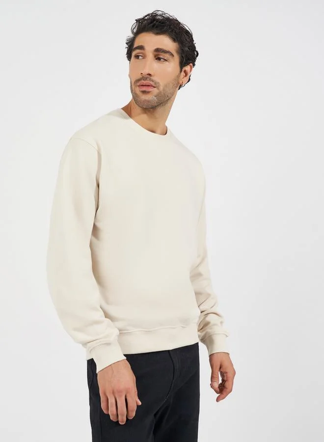 Styli Minimal Back Statement Print Relaxed Fit Sweatshirt