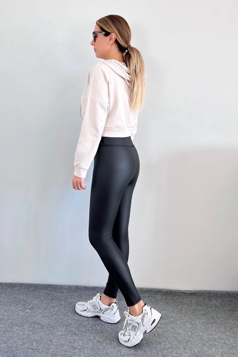Ritnice Women's Black Nano Matte Leather Tights