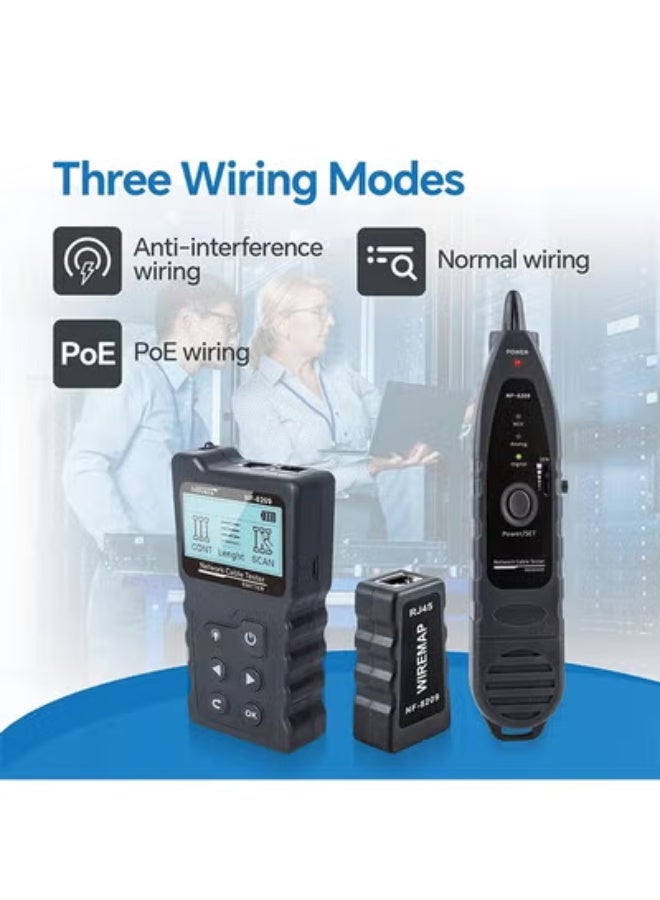 نويافا جهاز اختبار كابل الشبكة المتقدم من NOYAFA مع PoE& NCV ومصباح لـ CAT5e/CAT6/CAT6a، جهاز اختبار كابل تعقب الأسلاك متعدد الوظائف لتعقب خط الهاتف تحت الأرض لإصلاح المنزل - Image 4