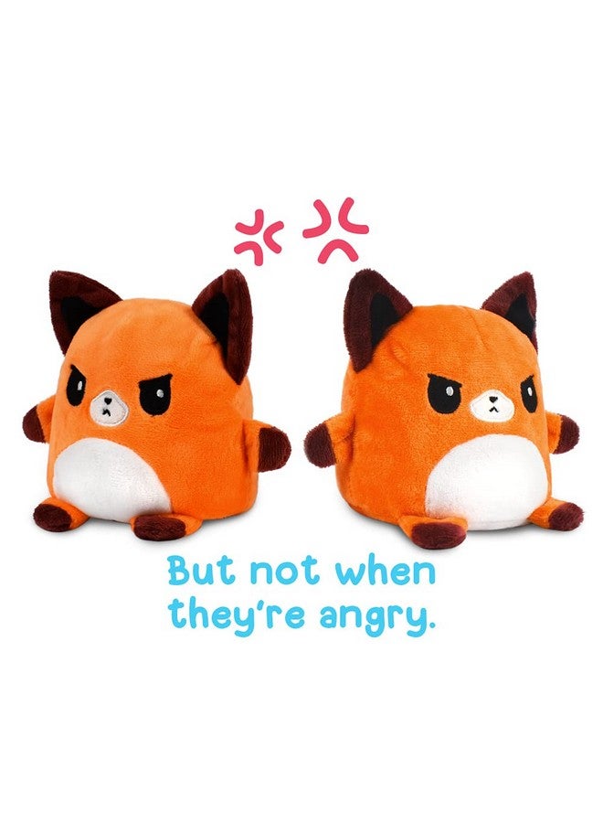 TeeTurtle - Plushmates - Magnetic Reversible Plushies that hold hands when happy - Fox - Huggable and Soft Sensory Fidget Toy Stuffed Animals That Show Your Mood - Gift for Kids and Adults! 5 inch - Image 3