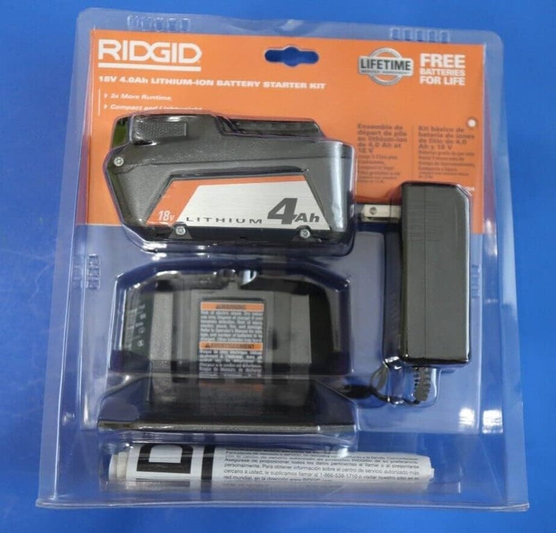 RIDGID مجموعة بدء تشغيل بطارية وشاحن RIDGID 18V ليثيوم أيون 4.0 Ah - Image 3