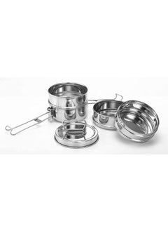 Expresso Expresso - Stainless Steel Food Grade Lunch Box | Traditional Tiffin Carrier/Container for School/Office, Dia 10.8cm | 4 Tier  - Image 2