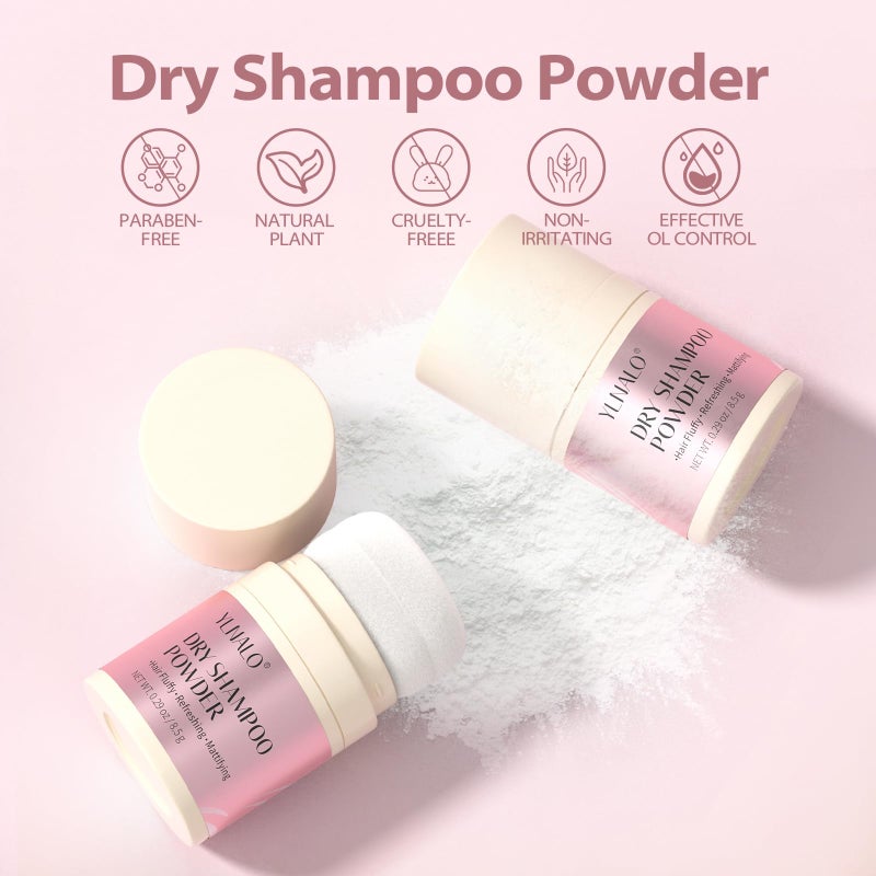 YLNALO Dry Shampoo Powder 2 Packs, Mattifying Root Fuller Looking Refreshing Hair,Non-aerosol, No White Cast, Travel Size Dry Shampoo Suitable for Women and Men,0.58Oz - Image 5