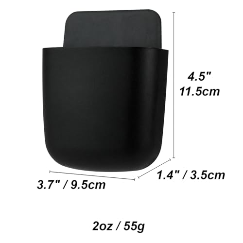 kulusion 3 Pcs Remote Control Holder, Wall Mount Pen Holder Hole-Free Self Adhesive Phone Charging Organizer Pencil Storage Containers for Home Office School Supply Orgaizer ​(Black - Image 5