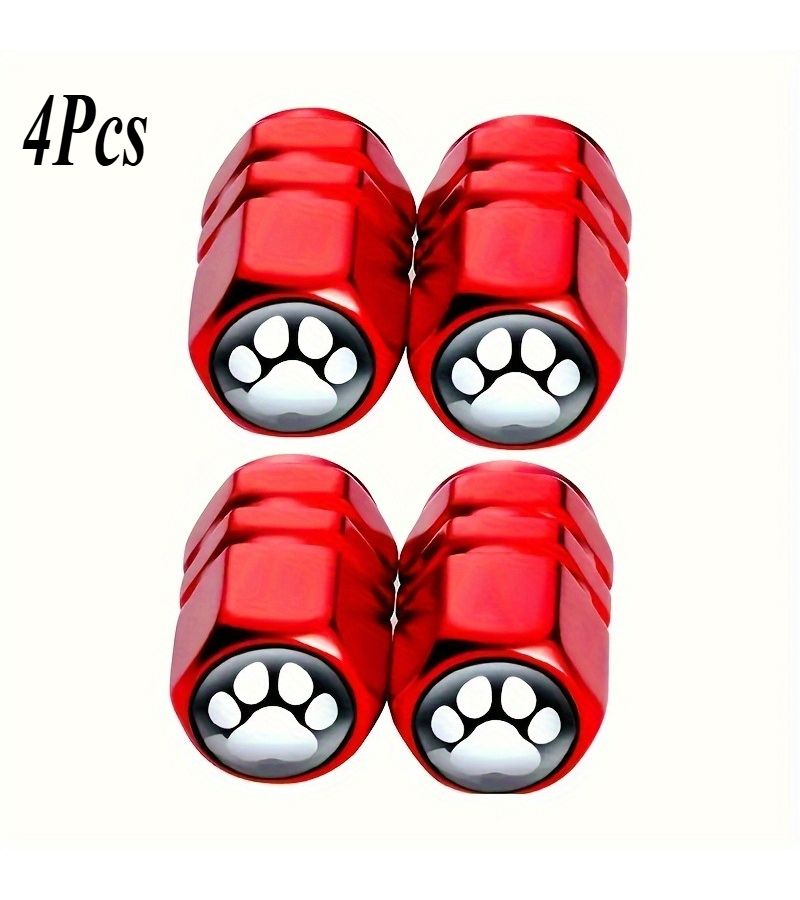 4 Red Aluminum Alloy Tire Valve Caps Durable Protective Car Motorcycle Accessories - Image 5