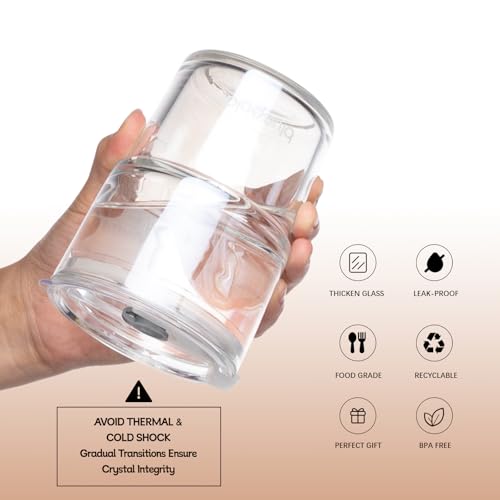 BLUEPOLAR 13oz/400ml Glass Water Tumbler with Straw and Lid Sealed Carry On Thick Wall Iced Coffee Cup Glass Cup for Water, Iced Tea Fruit Juice Etc (Aurora White,2Pack… - Image 3