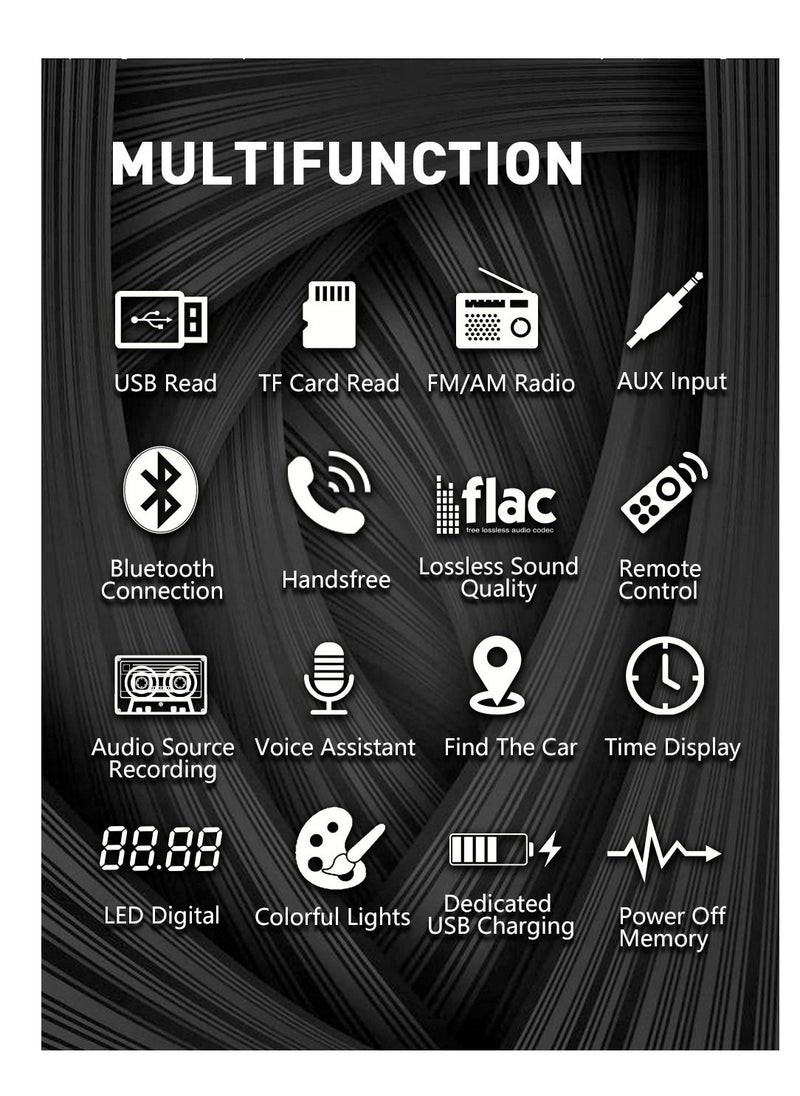 SWM - Dual USB Car MP3 Player Bluetooth Hands Free Multifunction Radio Car Stereo - Image 1
