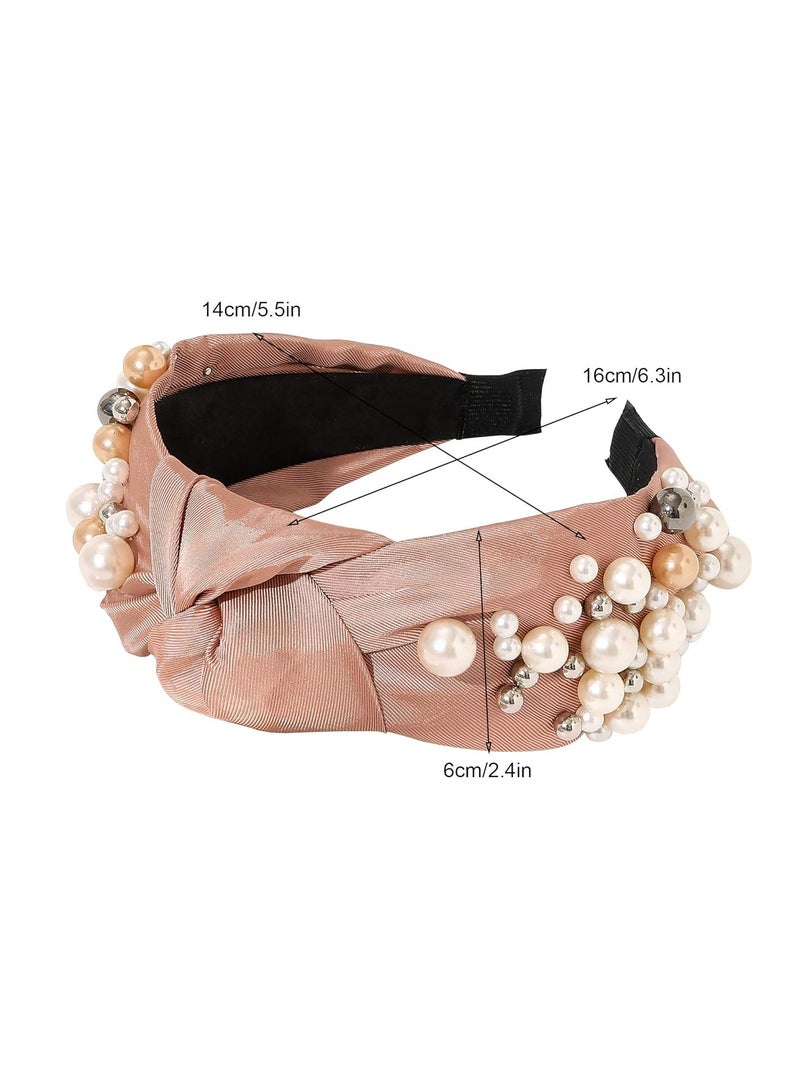 Loquat Headbands - Knotted Pearl Hair Accessories Hairbands for Girls No Slip Fashion Cute Headband Gift for Women - Image 5