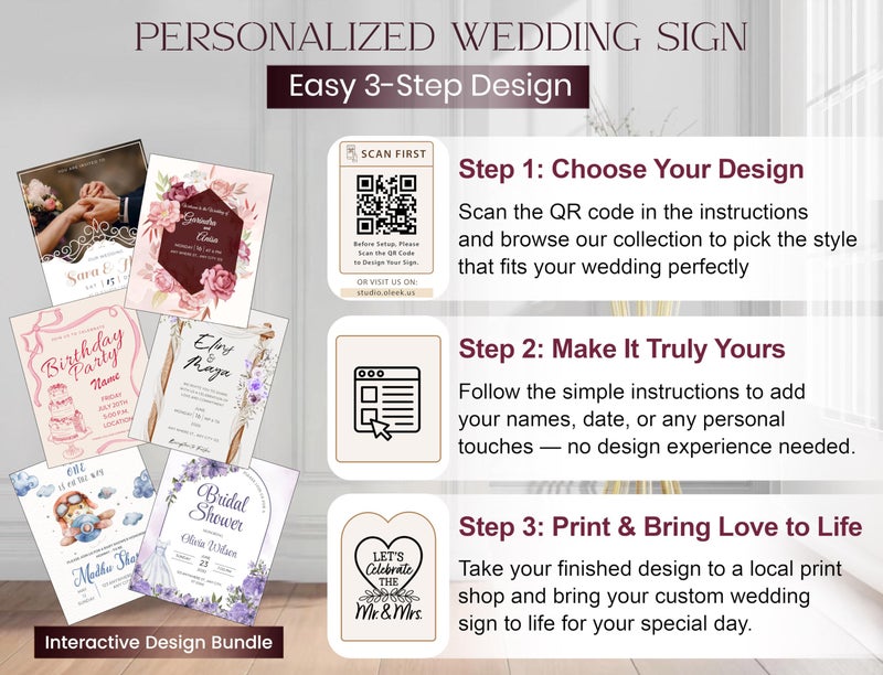 OLEEK Adjustable wedding welcome sign stand - Customizable design bundle for linen sign stand - wedding sign holder - welcome wedding sign - wedding signage with 6 Leather Hanging straps - Image 5
