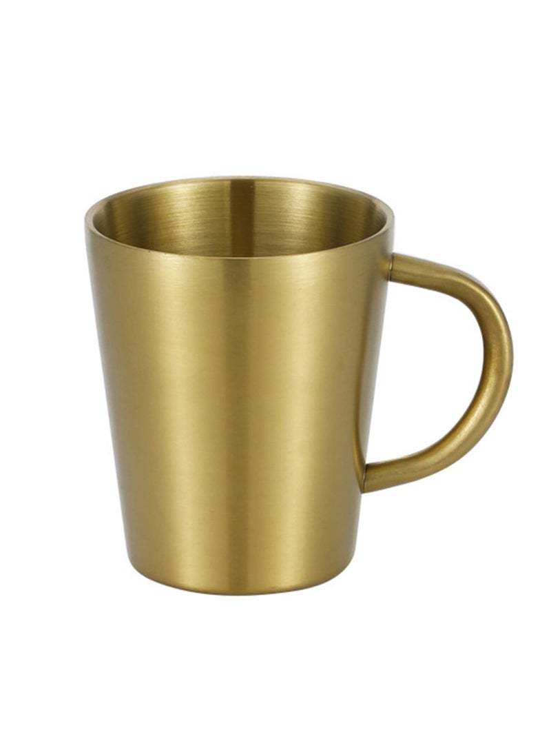 SYOSI Drinking Mug, Stainless Steel Double Wall Coffee Mug, 350ml/12Oz Insulated Tea Mug for Cold & Hot Drinks, Fall Resistant Drinking Cup for Office/Home/Hotels/Restaurants/Bars (Golden) - Image 1