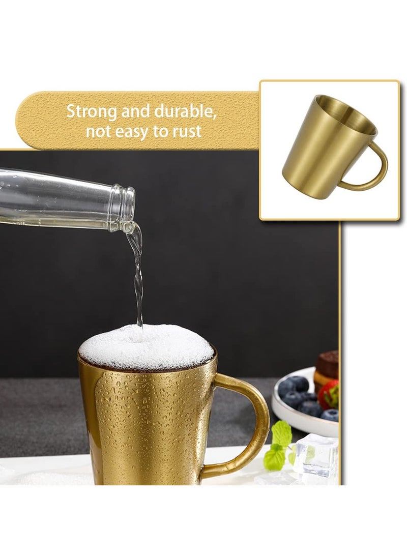SYOSI Drinking Mug, Stainless Steel Double Wall Coffee Mug, 350ml/12Oz Insulated Tea Mug for Cold & Hot Drinks, Fall Resistant Drinking Cup for Office/Home/Hotels/Restaurants/Bars (Golden) - Image 5