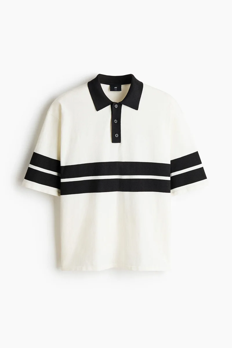 H&M  Loose Fit Knitted polo shirt for Men | Best Price UAE
