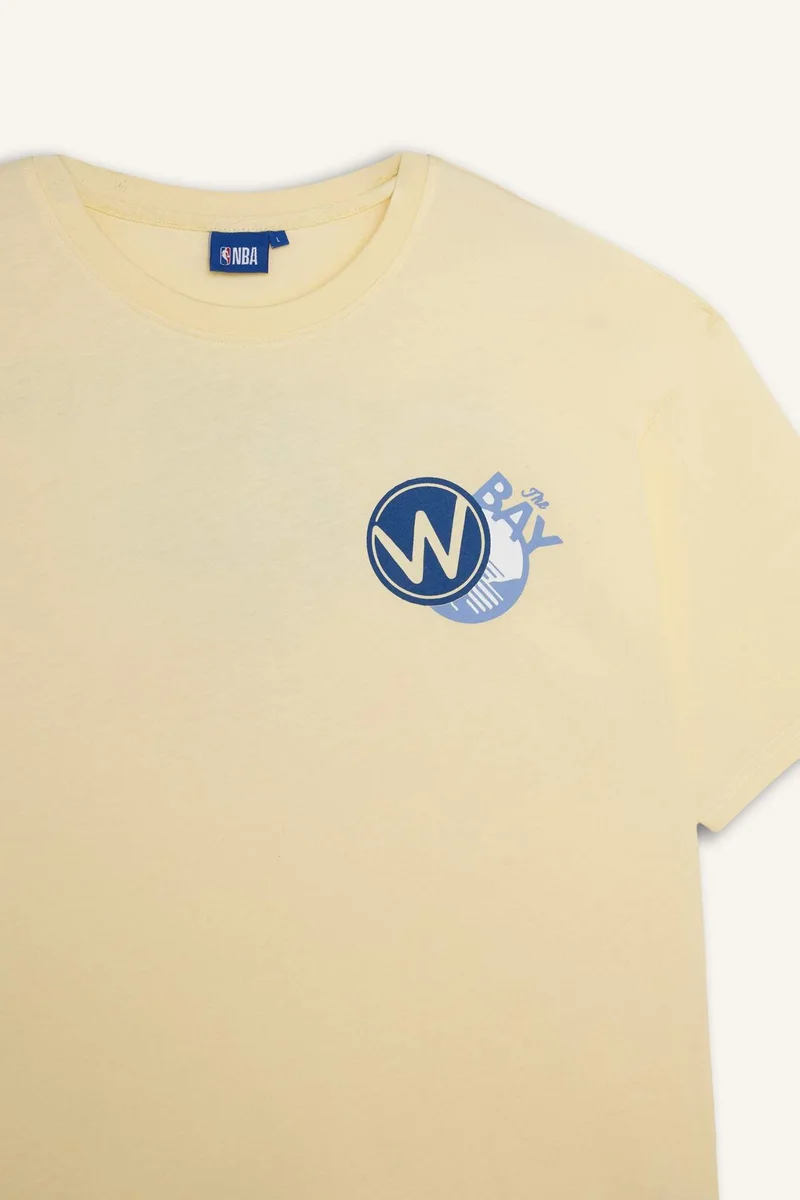 Defacto NBA Golden State Warriors Licensed Oversize Yellow T-Shirt