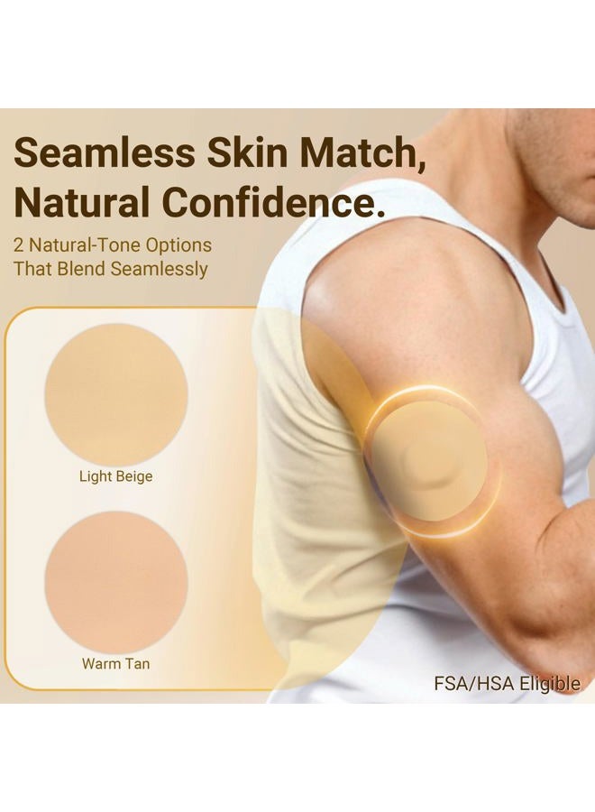 Amolyfe Libre 3 Sensor Covers Waterproof, 20 Pack Freestyle Libre 3 Plus Covers, Bump-Proof with Hard Cap, Waterproof Breathable Medical CGM Adhesive Patches, 14-Day CGM Protection (Beige) - Image 2