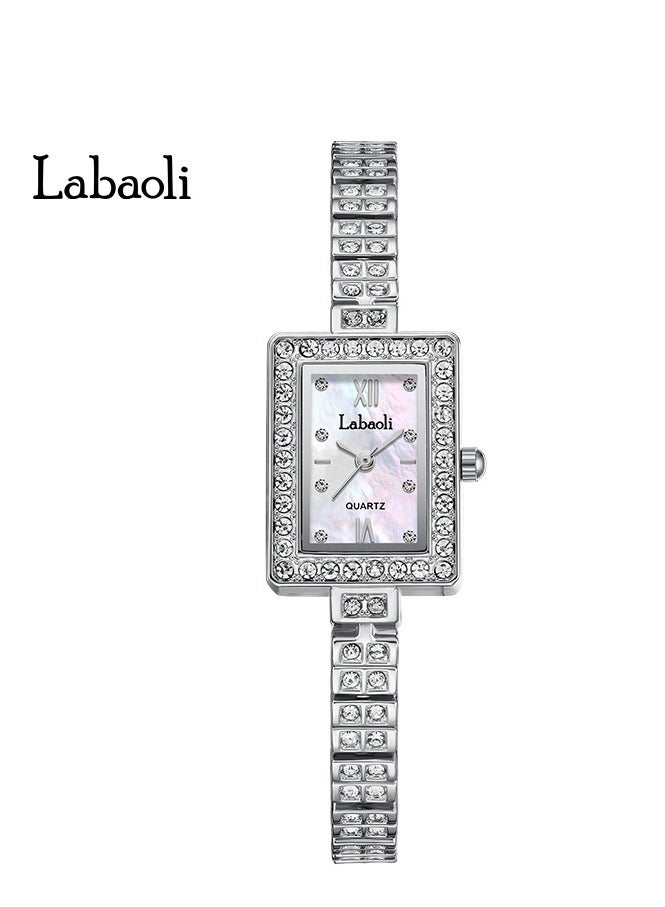 Labaoli New Light Luxury Bracelet Watch Square Quartz Watch Women's Waterproof Watch Set with Diamonds - Image 1