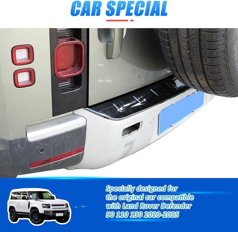 YIWANG ABS Black Rear Bumper Plate Cover Trim for Land Rover Defender 90 110 (2020-2022) - Image 3