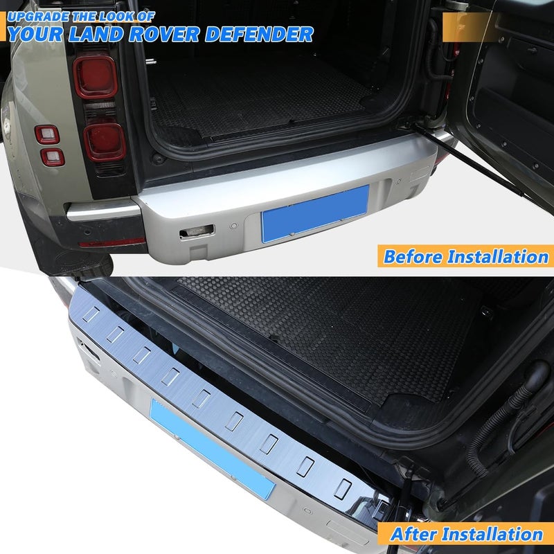 YIWANG ABS Black Rear Bumper Plate Cover Trim for Land Rover Defender 90 110 (2020-2022) - Image 2