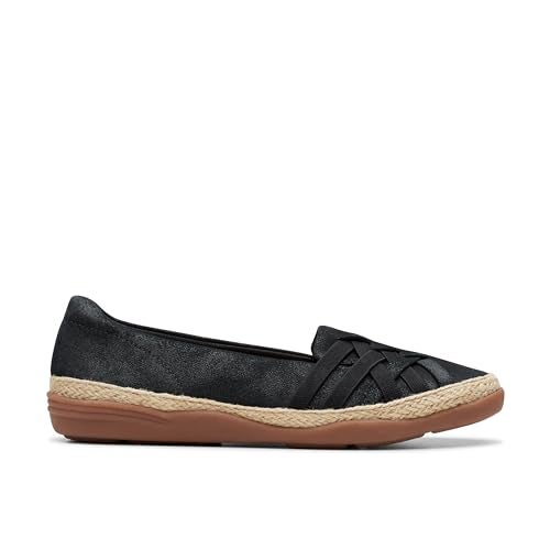 Clarks Women's Elaina Petal Loafer, Black Suede, 5 - Image 2