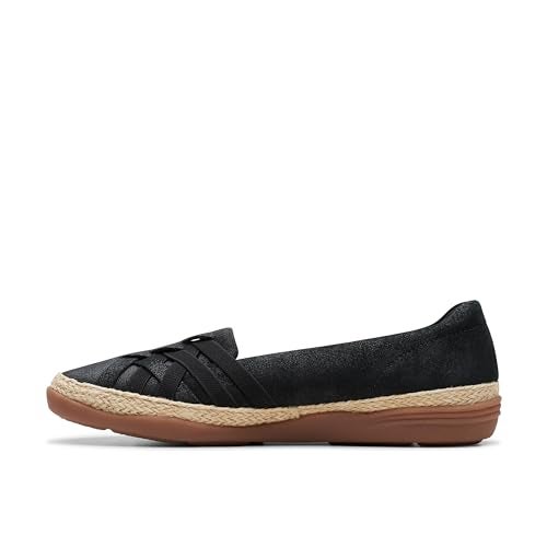 Clarks Women's Elaina Petal Loafer, Black Suede, 5 - Image 3