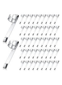 Excefore Metal Pencil Clips Slide on Pencil Pocket, 100 Pieces Epoxy Pen Clips Snap-in, Ink Pencil Holder Clip Hangable Portable Pencil Clips for Shirt Pocket School Classroom Students, Office, Home  - Image 1