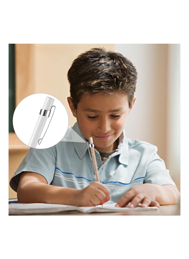 Excefore Metal Pencil Clips Slide on Pencil Pocket, 100 Pieces Epoxy Pen Clips Snap-in, Ink Pencil Holder Clip Hangable Portable Pencil Clips for Shirt Pocket School Classroom Students, Office, Home  - Image 5