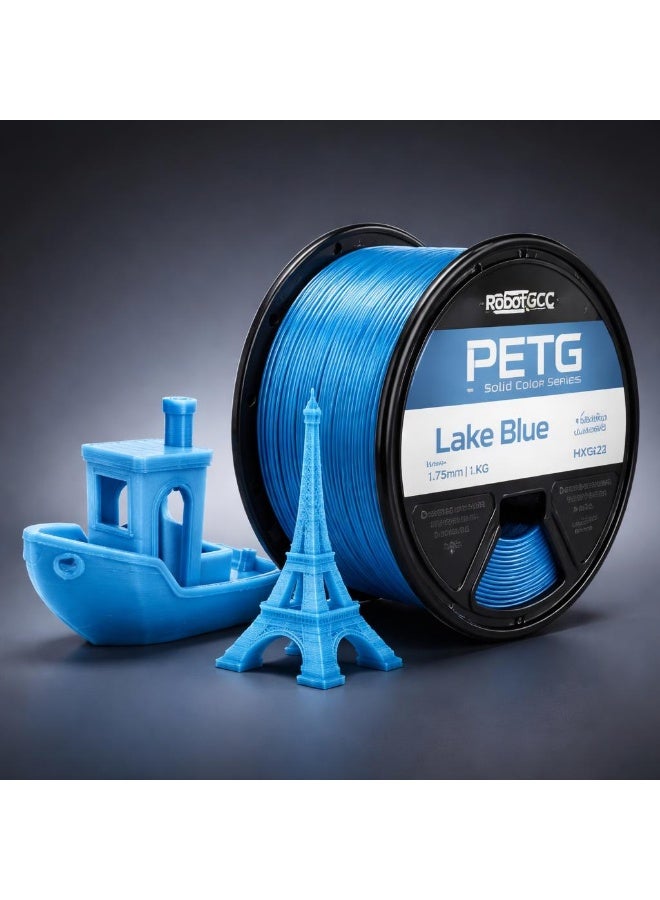 RobotGCC PETG Lake Blue 3D Printer Filament 1.75mm 1KG, Durable Low-Warping Material, Fresh Lake Blue PETG for Marine Components and Outdoor-Style Models - Image 2