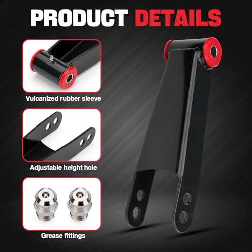 WEILEITE 3 Inch Suspension Rear Drop Lowering Shackles Kit Compatible With Chevy Silverado & GMC Sierra 1500 2500 2500 3500 HD 1500HD 2500HD 3500HD 2001-2010 2WD 4WD Replace 410730 - Image 4