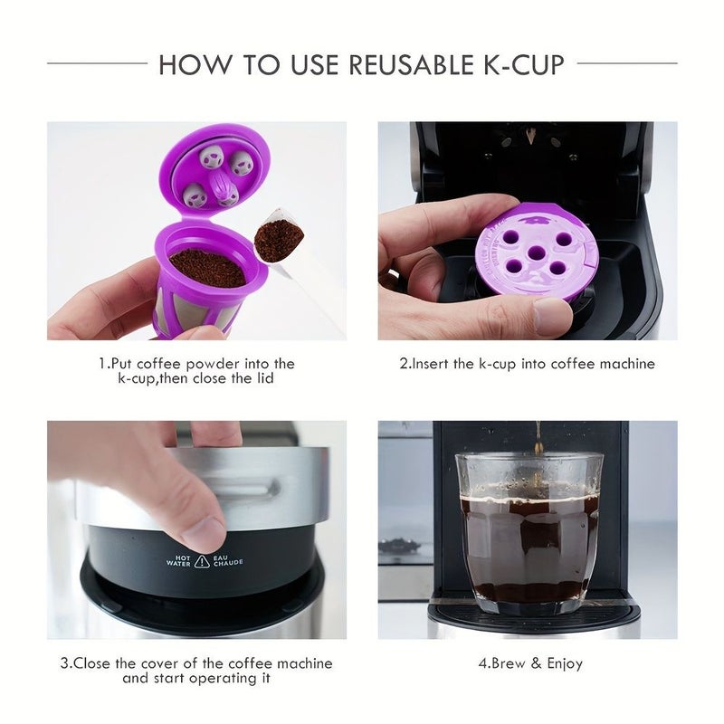 Black 2 Pack Reusable K Cups for Keurig Universal Refillable Coffee Pods - Image 5